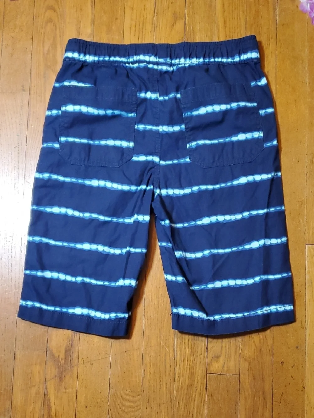 The Children's Place Navy Blue and Light Blue Striped Boys Shorts